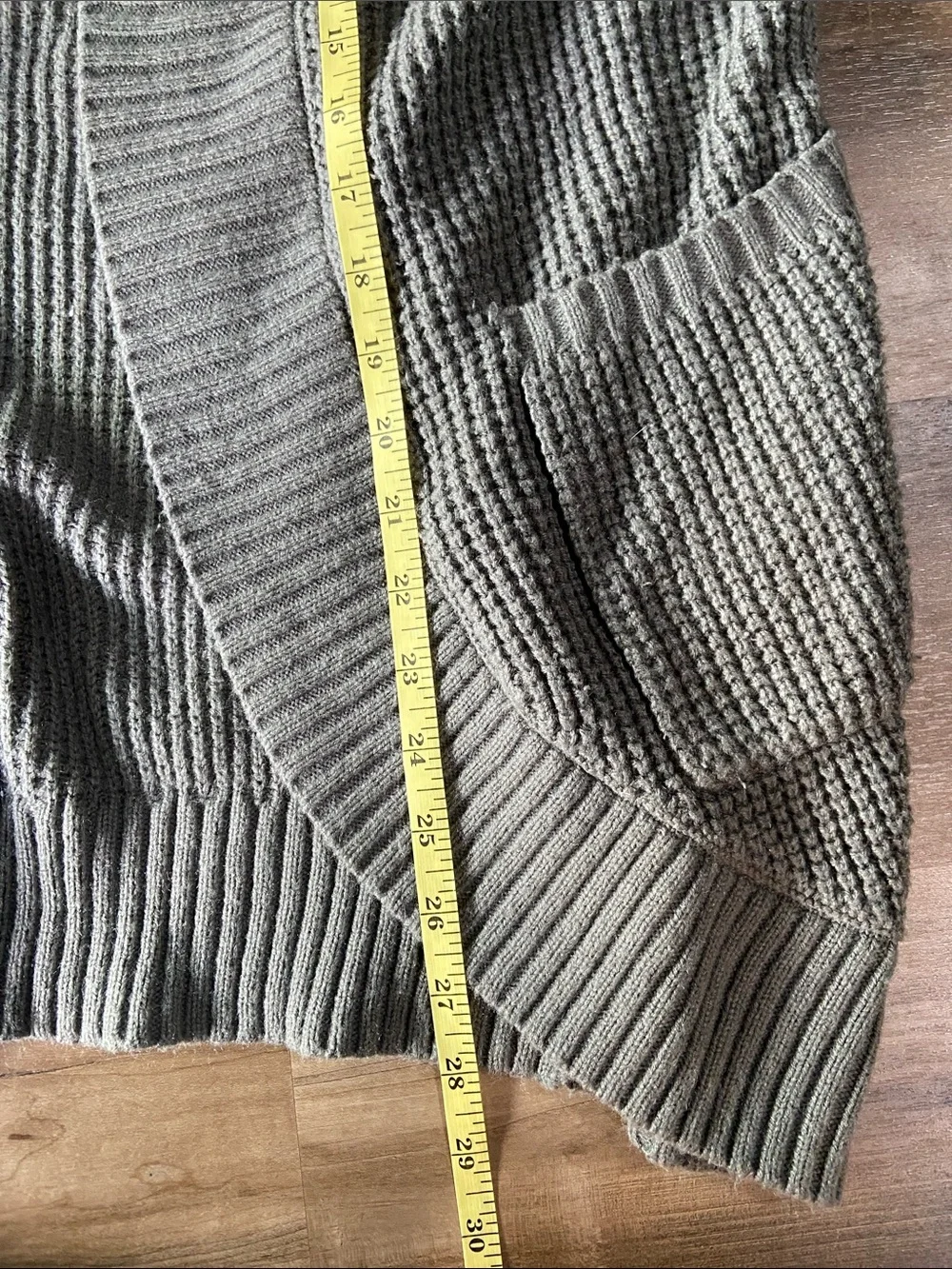 Open-Front Chunky Knit Cardigan Sweater - Gray